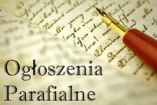 Ogłoszenia parafialne 19.11.2023